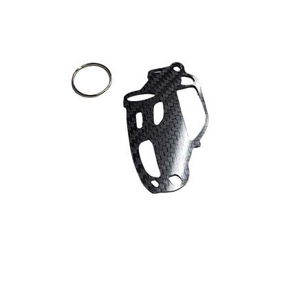 Carbon Fiber keychain for Mazda RX-8 (2003-2008) Inspired Keychain Lanyard 3d front view Glossy Twill (Copy)