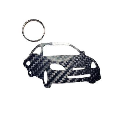 Carbon Fiber keychain for Honda Insight (1999-2006) Inspired Keychain Lanyard 3D FRONT view Glossy Twill