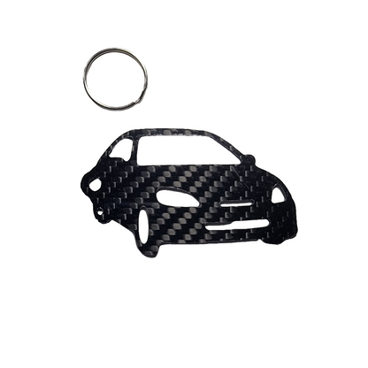 Carbon Fiber keychain for Honda Insight (1999-2006) Inspired Keychain Lanyard 3D FRONT view Glossy Twill