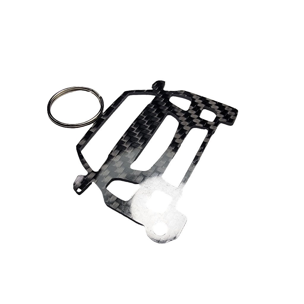 Carbon Fiber keychain for Cadillac CTS-V (2009-2015) Inspired Keychain Lanyard  front  view Glossy Twill