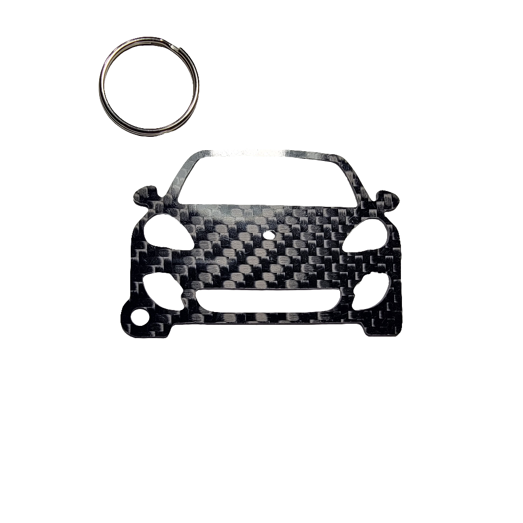 Carbon Fiber keychain for Porsche Panamera (2009-2013) 970 1st Generation Inspired Keychain Lanyard  front view Glossy Twill