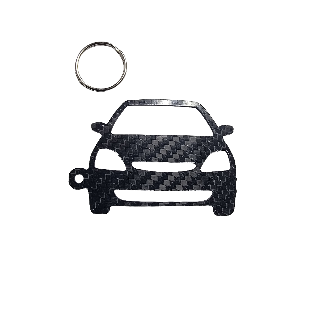 Carbon Fiber keychain for Honda Civic Si EP3 (2002-2006) hatchback Inspired Keychain Lanyard  front view Glossy Twill
