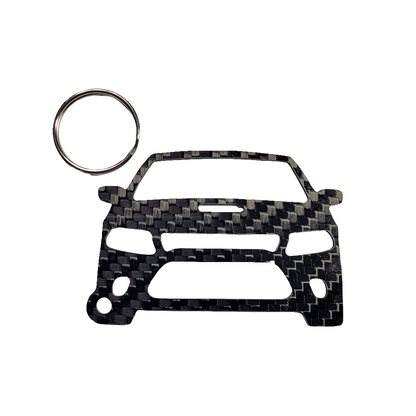 Carbon Fiber for Dodge Dodge Charger Daytona (2015-2019) Gen 7 Inspired Keychain Lanyard  front view Glossy Twill