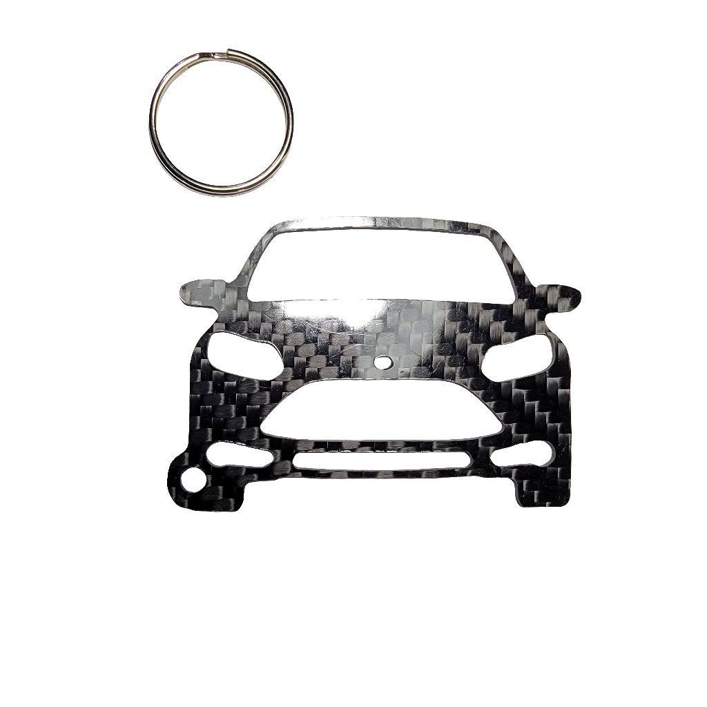 Carbon Fiber keychain for Ford Focus ST (2013-2014) Inspired Keychain Lanyard   front view Glossy Twill