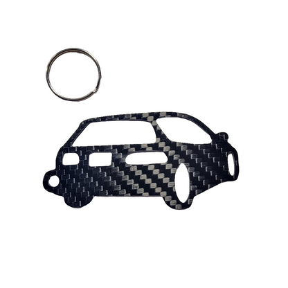 Carbon Fiber keychain for Honda Civic Si hatchback (1992-1995) Gen 5 Inspired Keychain Lanyard 3D rear view Glossy Twill