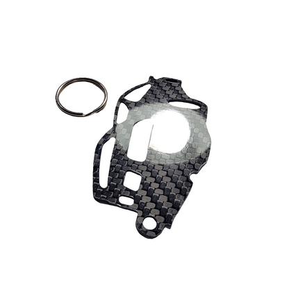 Carbon Fiber keychain for Honda Civic EK (1996-2000) Coupe Inspired Keychain Lanyard 3D rear view Glossy Twill