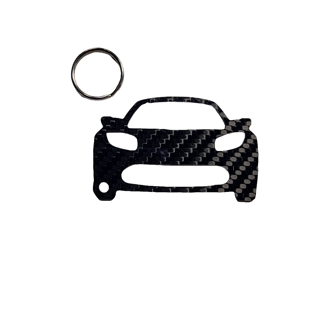 Carbon Fiber keychain for Tesla Roadster (2008-2012) 1st Generation Keychain Lanyard  front view Glossy Twill