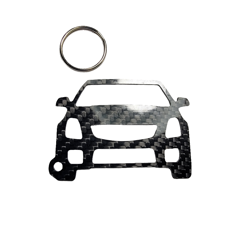 Carbon Fiber keychain for Cadillac CTS-V (2009-2015) Inspired Keychain Lanyard  front  view Glossy Twill