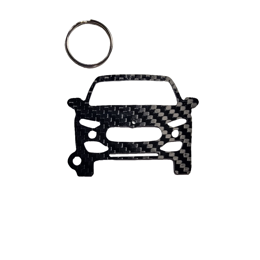 Carbon Fiber keychain for Maserati Levante (2017-present) SUV Inspired Keychain Lanyard  front view Glossy Twill
