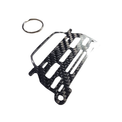 Carbon Fiber keychain for Ford Sierra RS Cosworth (1986-1992) Inspired Keychain Lanyard   front view Glossy Twill