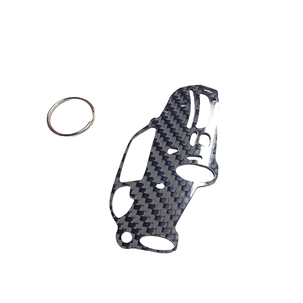 Carbon Fiber keychain for Ferarri Purosangue Type F175 3D front view Glossy Twill