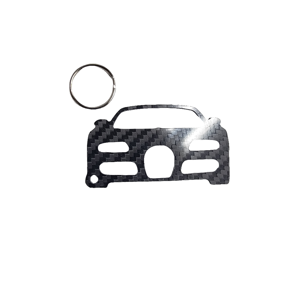 Carbon Fiber keychain for Bugatti Veyron (2005-2011) Inspired Keychain Lanyard FRONT view Glossy Twill