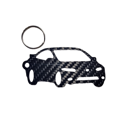 Carbon Fiber keychain for Honda Civic Si (2006-2011) FG1 8th Gen coupe Inspired Keychain Lanyard 3D front view Glossy Twill