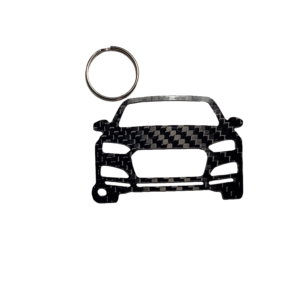 Carbon Fiber keychain for Audi A5 (8W6) (2018-Present) 2nd Generation Inspired Keychain Lanyard  front view Glossy Twill