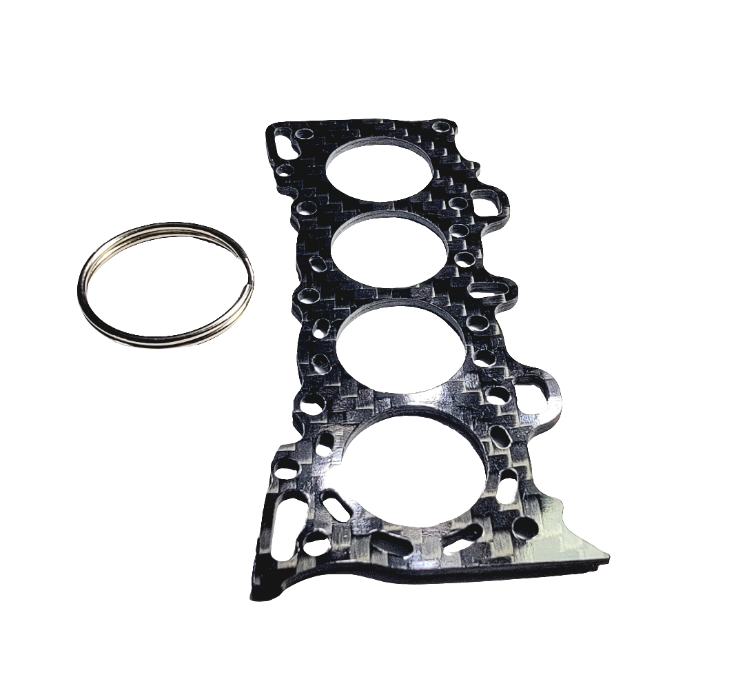 Carbon Fiber Keychain for of HONDA D Engines D16 Head Gasket Cylinder
