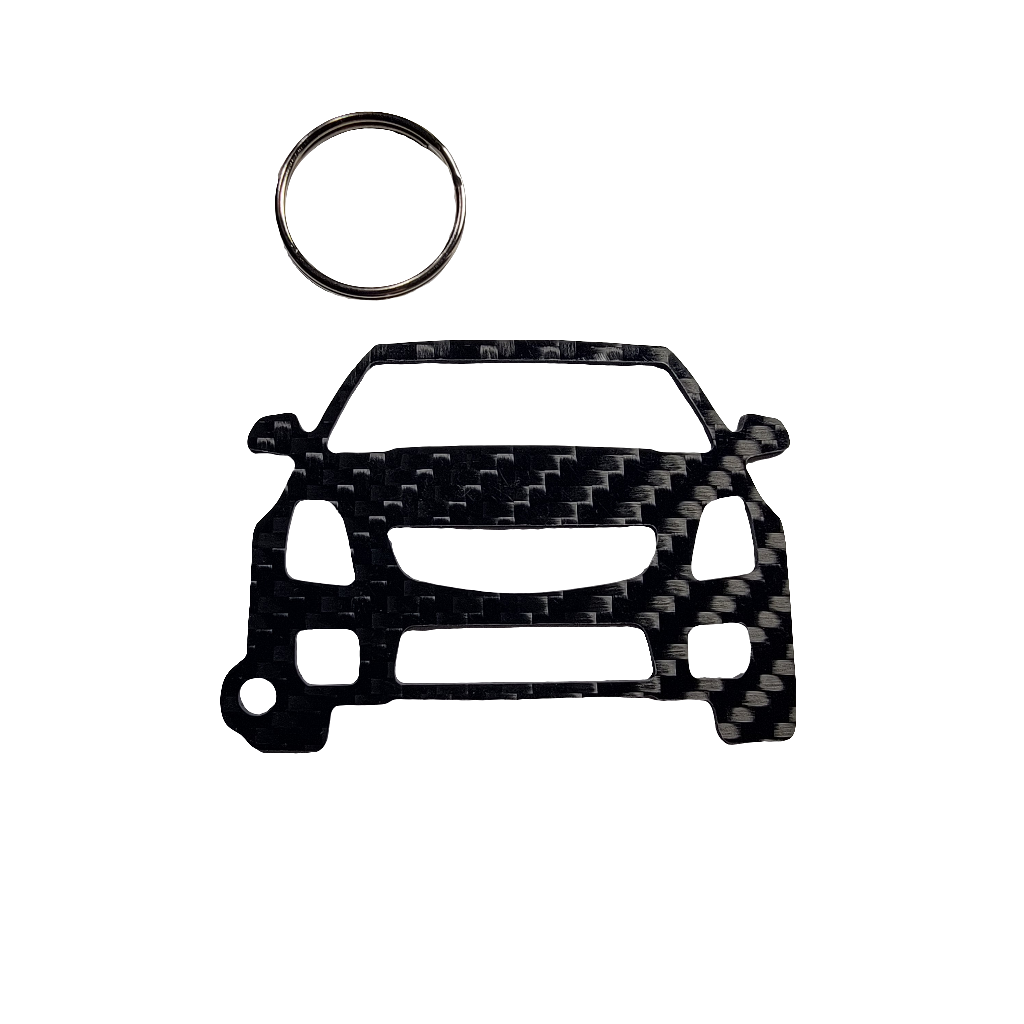 Carbon Fiber keychain for Cadillac CTS-V (2009-2015) Inspired Keychain Lanyard  front  view Glossy Twill