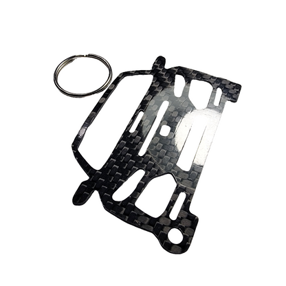 Carbon Fiber keychain for Honda Civic Type R FK8 (2017-Present) 6th Generation Inspired Keychain Lanyard front view Glossy Twill