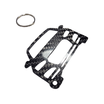 Carbon Fiber keychain for Audi A5 (8W6) (2018-Present) 2nd Generation Inspired Keychain Lanyard  front view Glossy Twill