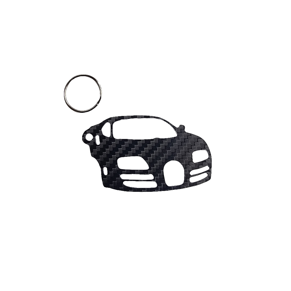Carbon Fiber keychain for Bugatti Veyron (2005-2011) Inspired Keychain Lanyard 3d FRONT view Glossy Twill