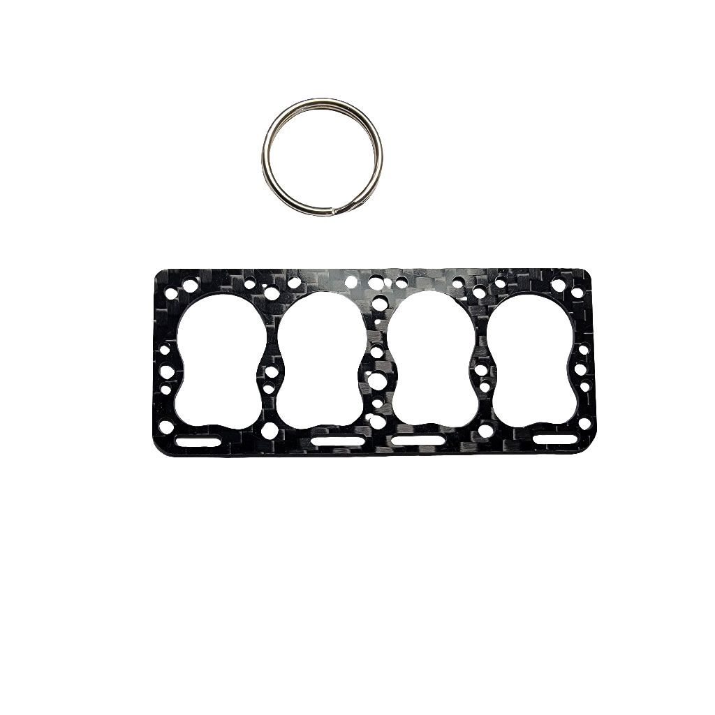 Carbon Fiber Keychain  for fits Ford Flathead V8 head gasket