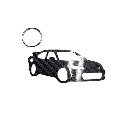 Carbon Fiber keychain for Honda Civic Type R (2023-Present) FL5 Inspired Keychain Lanyard 3d front view Glossy Twill