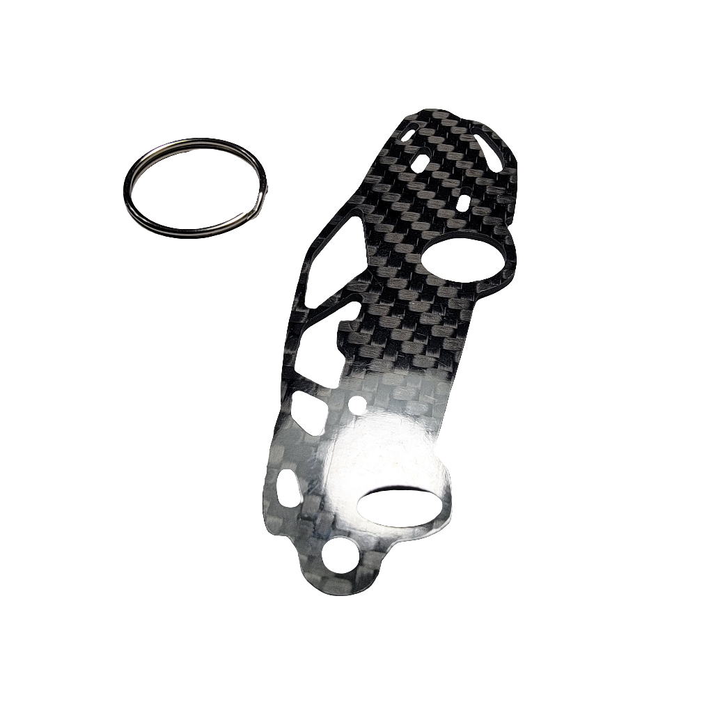 Carbon Fiber keychain for Lotus Esprit S4 (1993-2004) Inspired Keychain Lanyard  front 3D view Glossy Twill