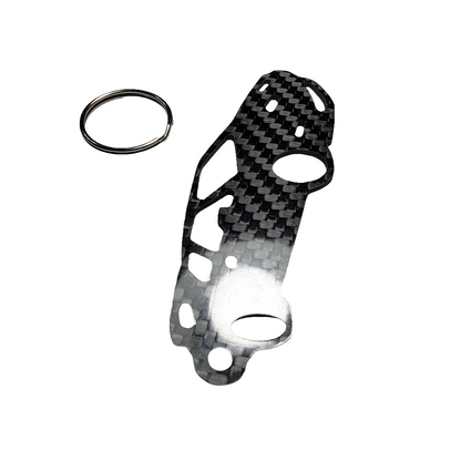 Carbon Fiber keychain for Lotus Esprit S4 (1993-2004) Inspired Keychain Lanyard  front 3D view Glossy Twill