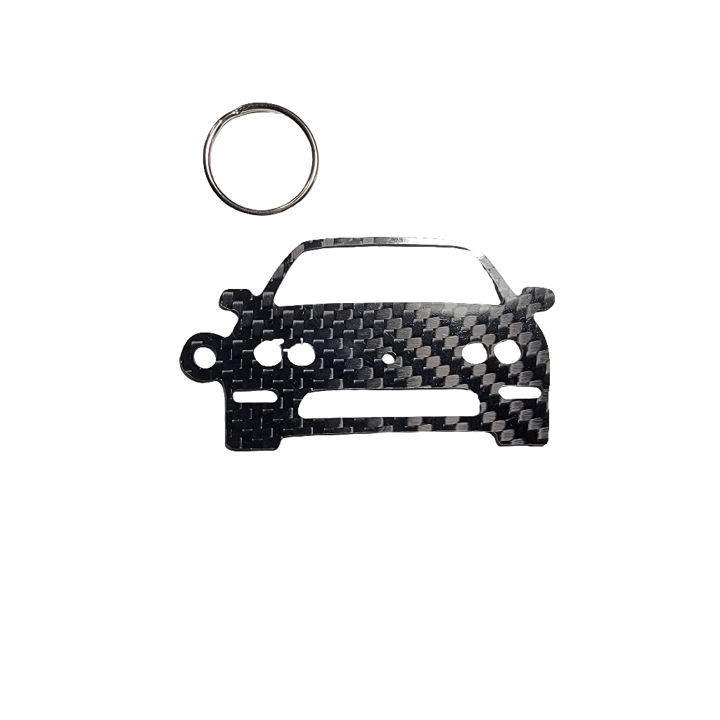 Carbon Fiber keychain for Acura Integra coupe (1994-2001) Inspired Keychain Lanyard FRONT  view Glossy Twill