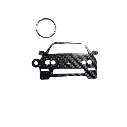 Carbon Fiber keychain for Acura Integra coupe (1994-2001) Inspired Keychain Lanyard FRONT  view Glossy Twill