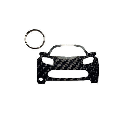 Carbon Fiber keychain for Tesla Roadster (2008-2012) 1st Generation Keychain Lanyard  front view Glossy Twill