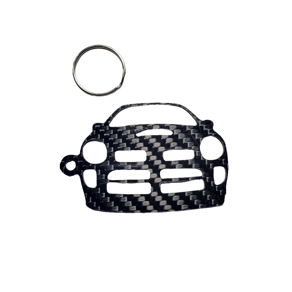 Carbon Fiber keychain for Dodge Neon SRT-4 (2003-2005)  Inspired Keychain Lanyard  front view Glossy Twill
