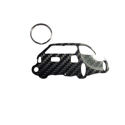 Carbon Fiber keychain for Honda Civic EK (1996-2000) Hatchback Inspired Keychain Lanyard 3D rear view Glossy Twill