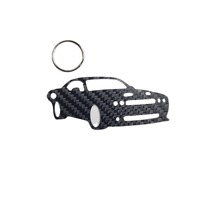 Carbon Fiber keychain for Dodge Challenger (2008-2023) Hell cat Inspired Keychain Lanyard 3d  front view Glossy Twill