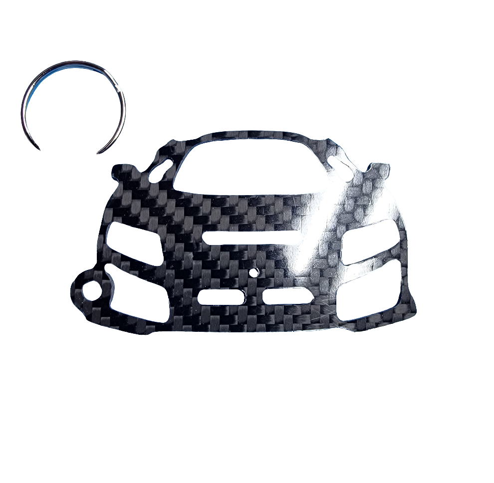 Carbon Fiber keychain for Ferarri F80 keychain  front view Glossy Twill