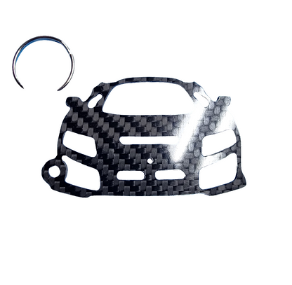 Carbon Fiber keychain for Ferarri F80 keychain  front view Glossy Twill