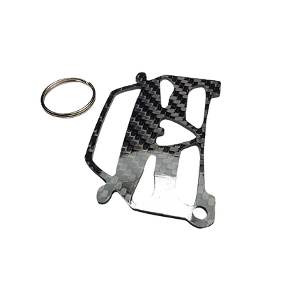 Carbon Fiber keychain for Alfa Romeo Giulia Ti Sport 952 (2016-Present) Inspired Keychain Lanyard   front view Glossy Twill