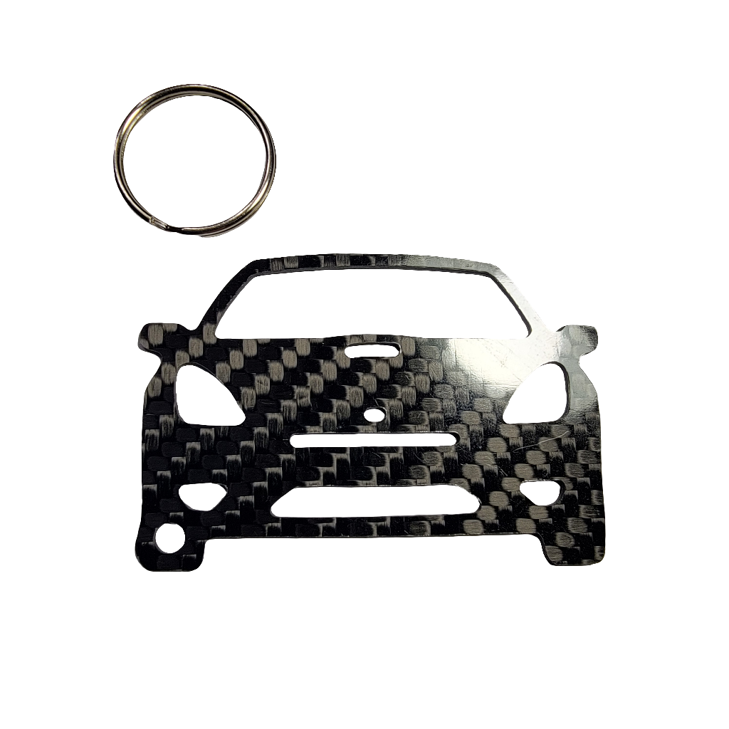 Carbon Fiber keychain for Toyota Celica T230 (1999-2006) 7th Generation Inspired Keychain Lanyard  front view Glossy Twill