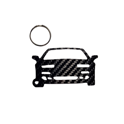 Carbon Fiber keychain for Lotus Esprit S4 (1993-2004) Inspired Keychain Lanyard  front  view Glossy Twill