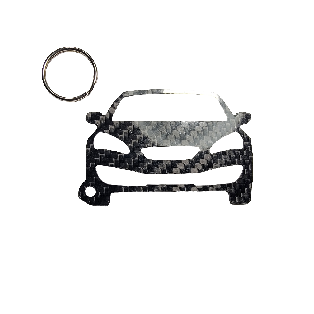 Carbon Fiber keychain for Hyundai Genesis Coupe (2009-2012) Inspired Keychain Lanyard  front view Glossy Twill