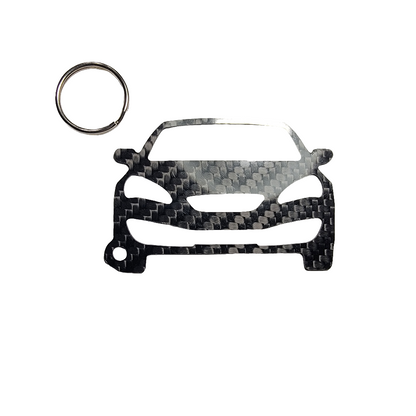 Carbon Fiber keychain for Hyundai Genesis Coupe (2009-2012) Inspired Keychain Lanyard  front view Glossy Twill