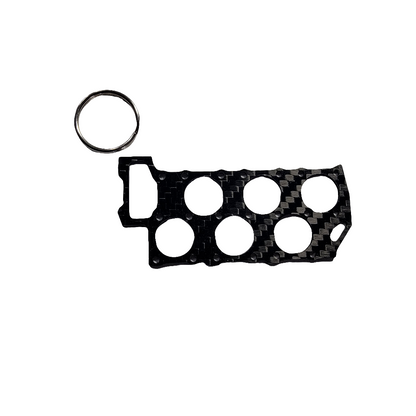 Carbon Fiber Keychain for Volkswagen VR6 cylinder head gasket Twill glossy