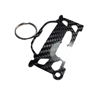 Carbon Fiber keychain for Maserati MC20 (2020-Present) Inspired Keychain Lanyard  front view Glossy Twill