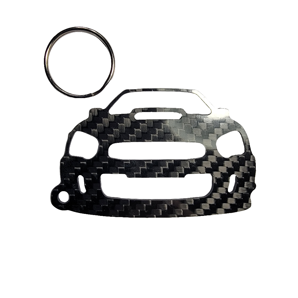 Carbon Fiber Keychain for Subaru WRX STi (2004-2005) bug eye Inspired Keychain Lanyard  front view Glossy Twill Version 2