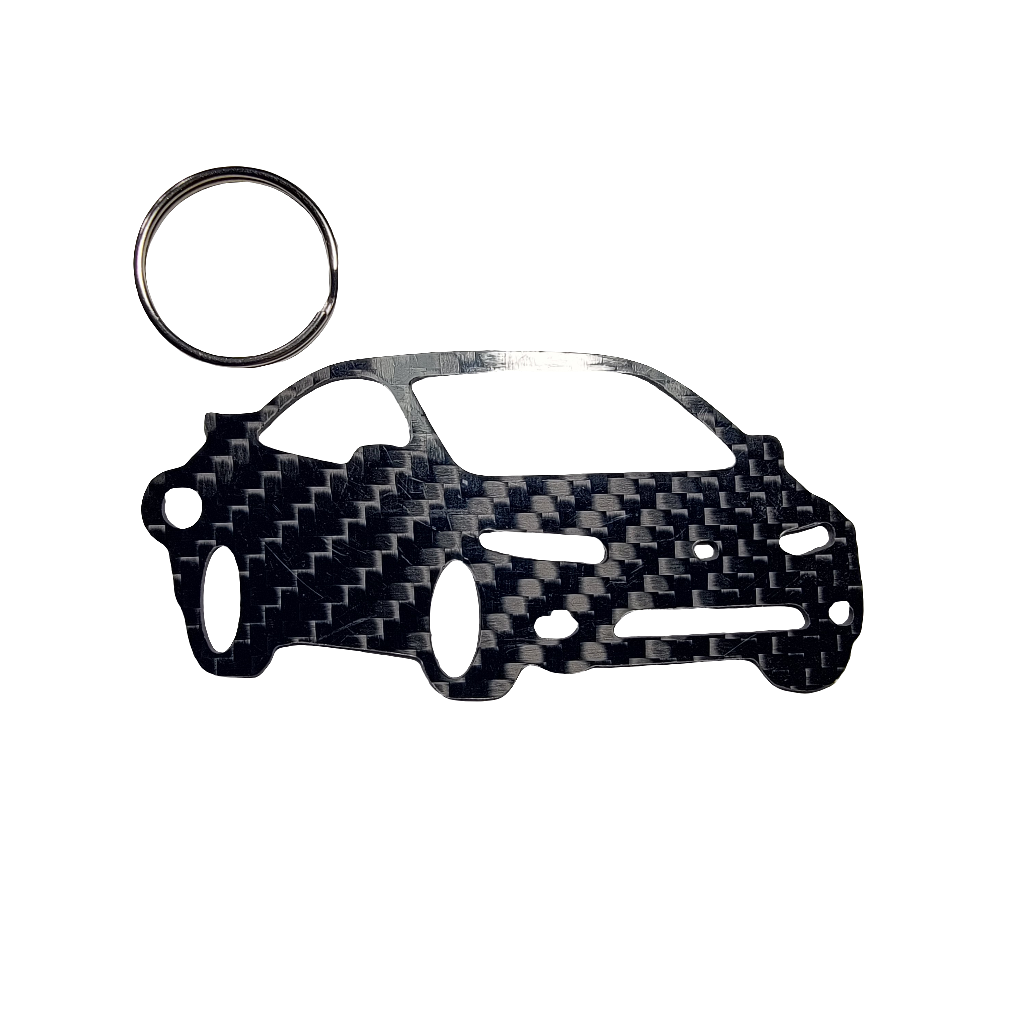 Carbon Fiber keychain for Honda Civic Si (2006-2011) FG1 8th Gen coupe Inspired Keychain Lanyard 3D front view Glossy Twill