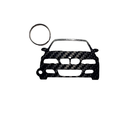 Carbon Fiber keychain for BMW M3 E46 (2001-2006) Inspired Keychain Lanyard gift front view Glossy Twill