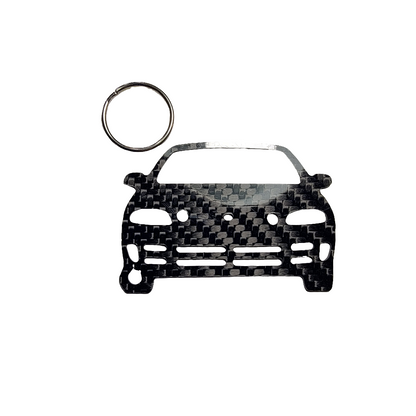 Carbon Fiber keychain for Lexus SC400 (1992-1996) Inspired Keychain Lanyard  front view Glossy Twill