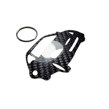 Carbon Fiber keychain for Honda Insight (1999-2006) Inspired Keychain Lanyard 3D FRONT view Glossy Twill