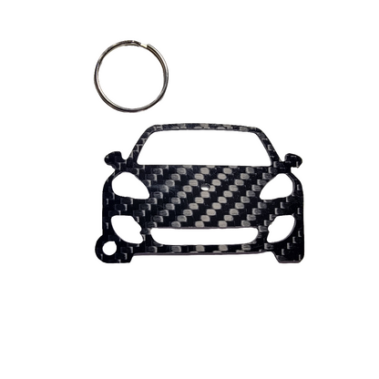 Carbon Fiber keychain for Porsche Panamera (2009-2013) 970 1st Generation Inspired Keychain Lanyard  front view Glossy Twill