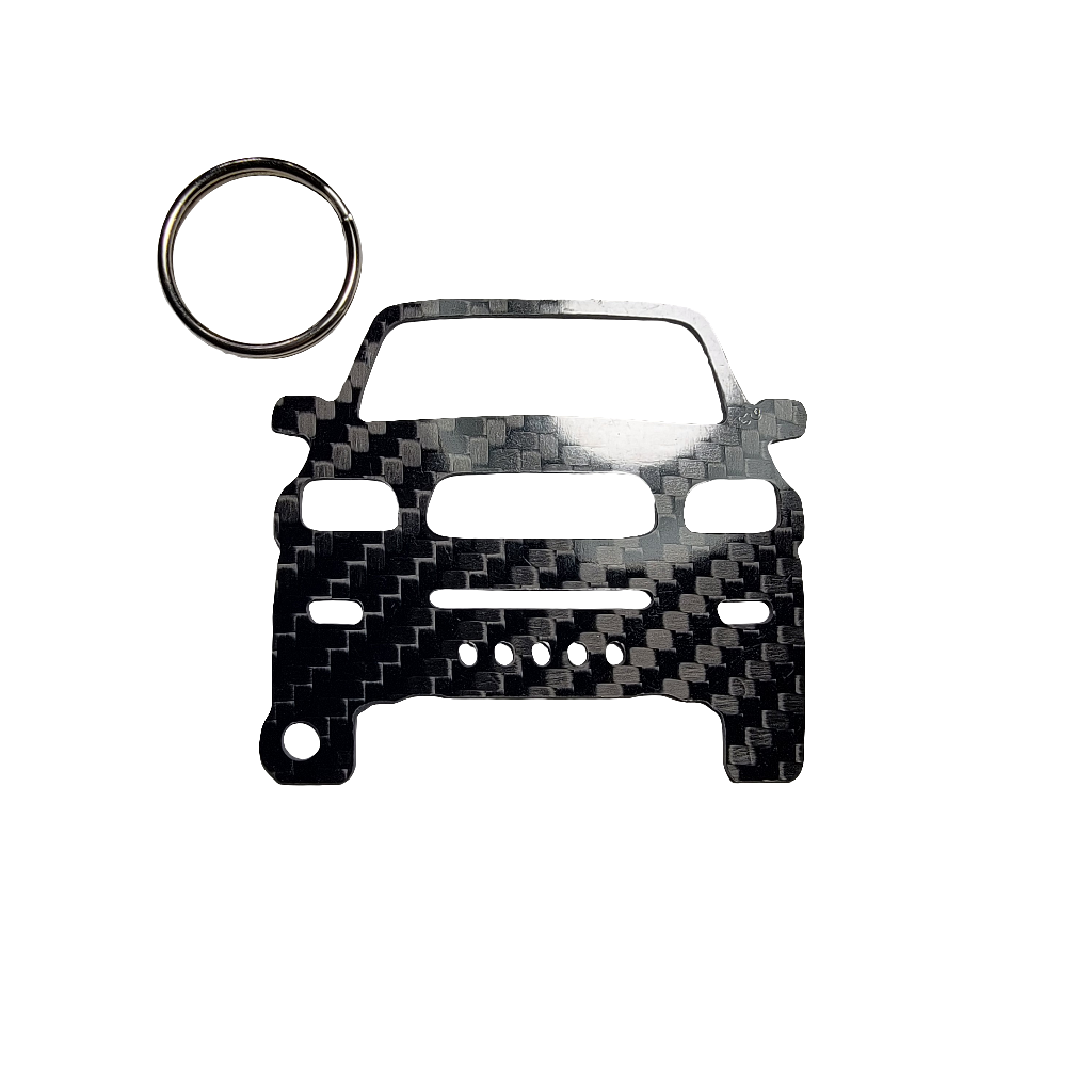 Carbon Fiber keychain for Toyota Tacoma (2001-2004) 1st GEN Facelift Inspired Keychain Lanyard  front view Glossy Twill