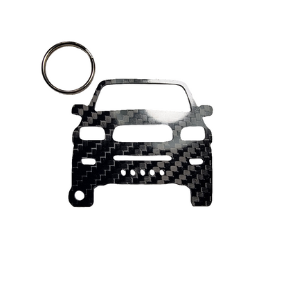 Carbon Fiber keychain for Toyota Tacoma (2001-2004) 1st GEN Facelift Inspired Keychain Lanyard  front view Glossy Twill